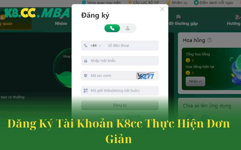 Đăng Ký Tài Khoản K8cc Thực Hiện Đơn Giản