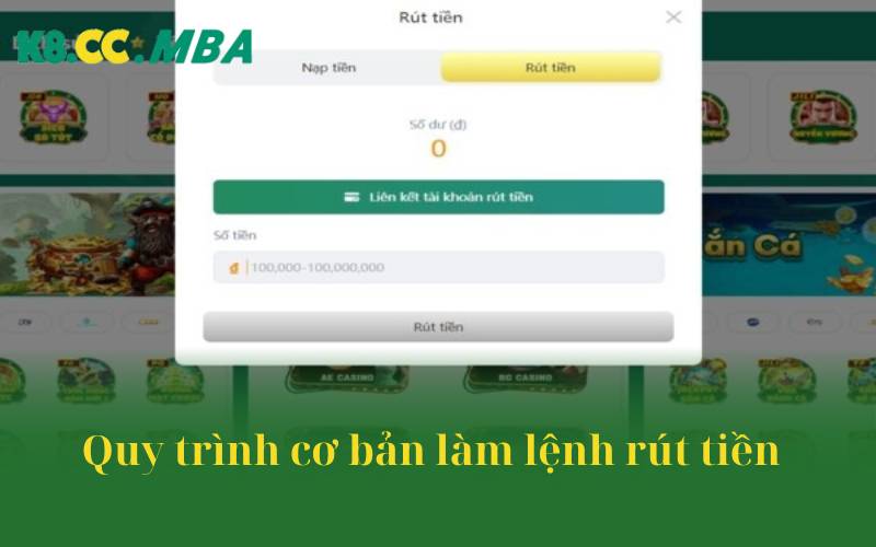 Quy trình cơ bản làm lệnh rút tiền